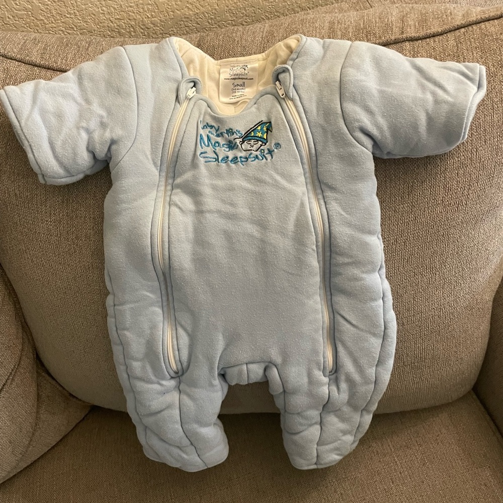 Baby Merlin Magic Sleepsuit small blue